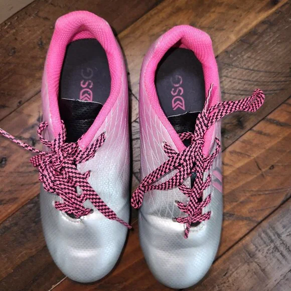 DSG Pink and Silver Soccer Cleats  Girls Size 13 - Picture 12 of 15
